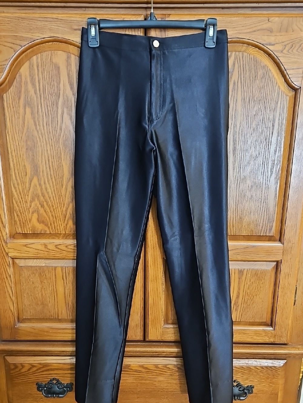 Frederick's of Hollywood VintageBlack Shiny Satin Look